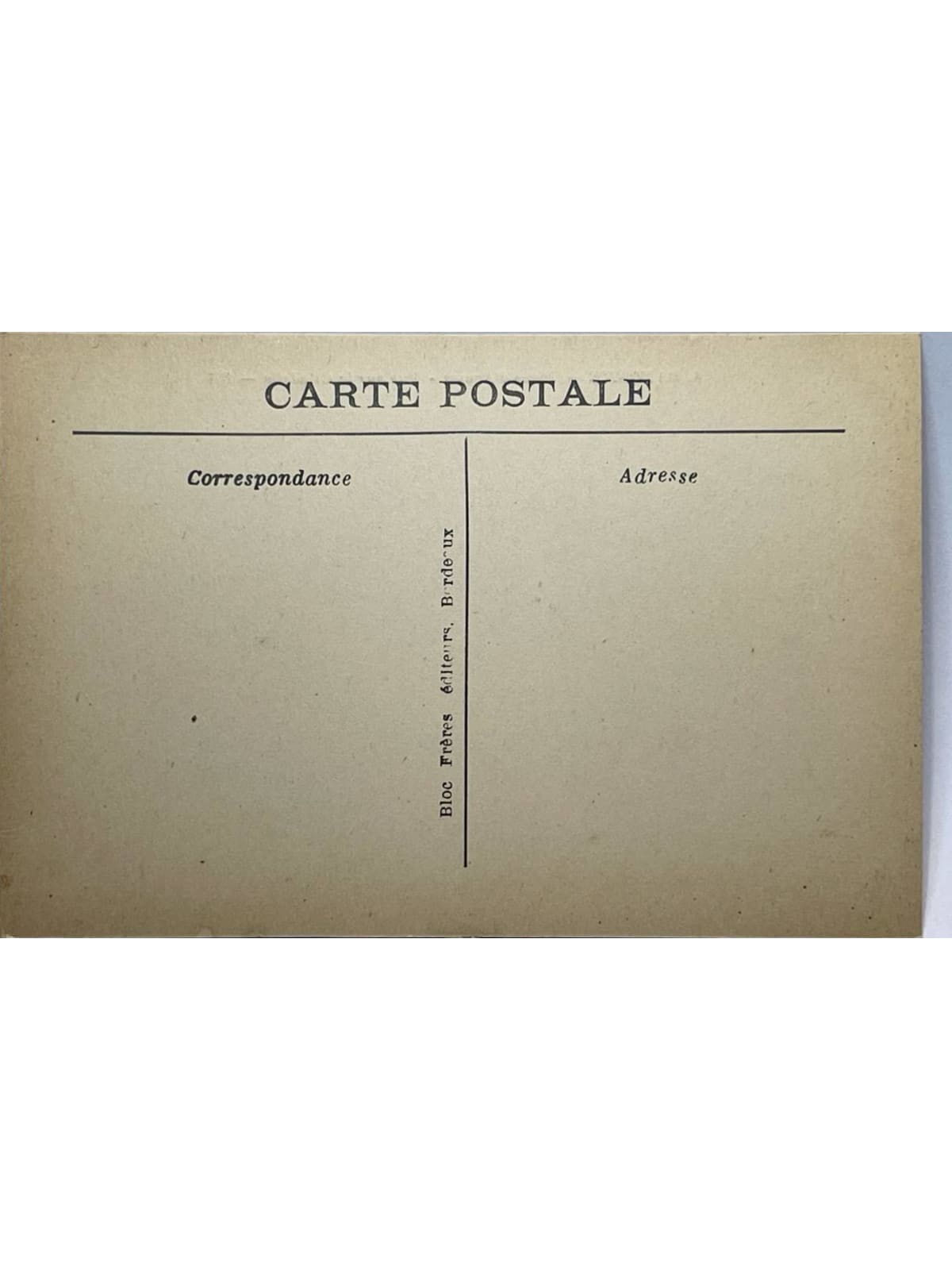Verso de la carte postale