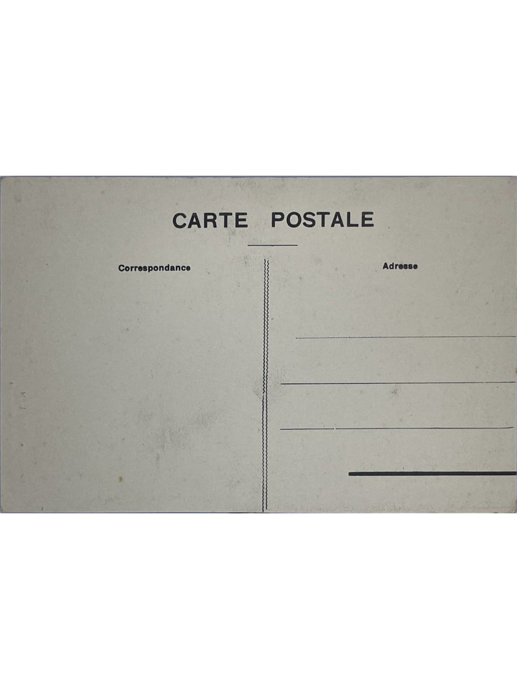 Verso de la carte postale