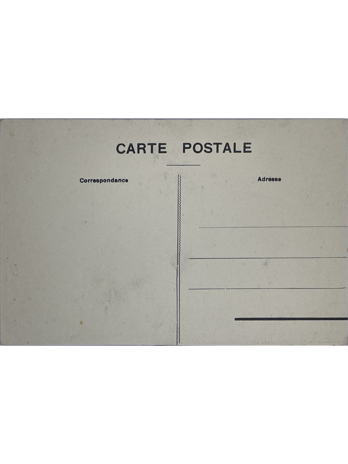 Verso de la carte postale
