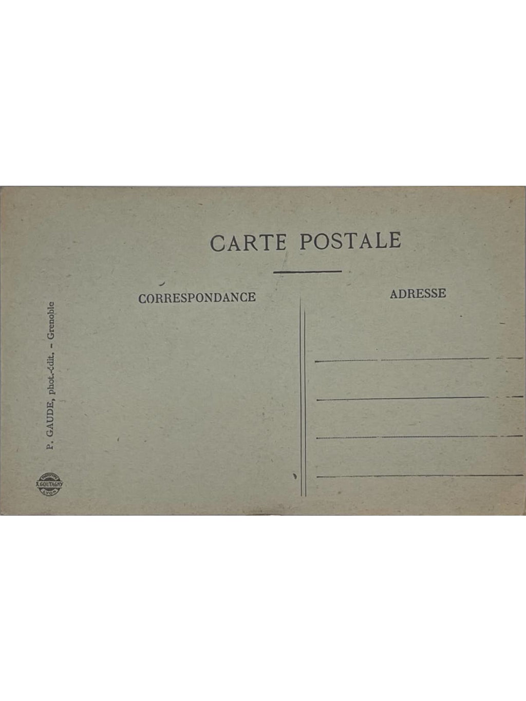 Verso de la carte postale