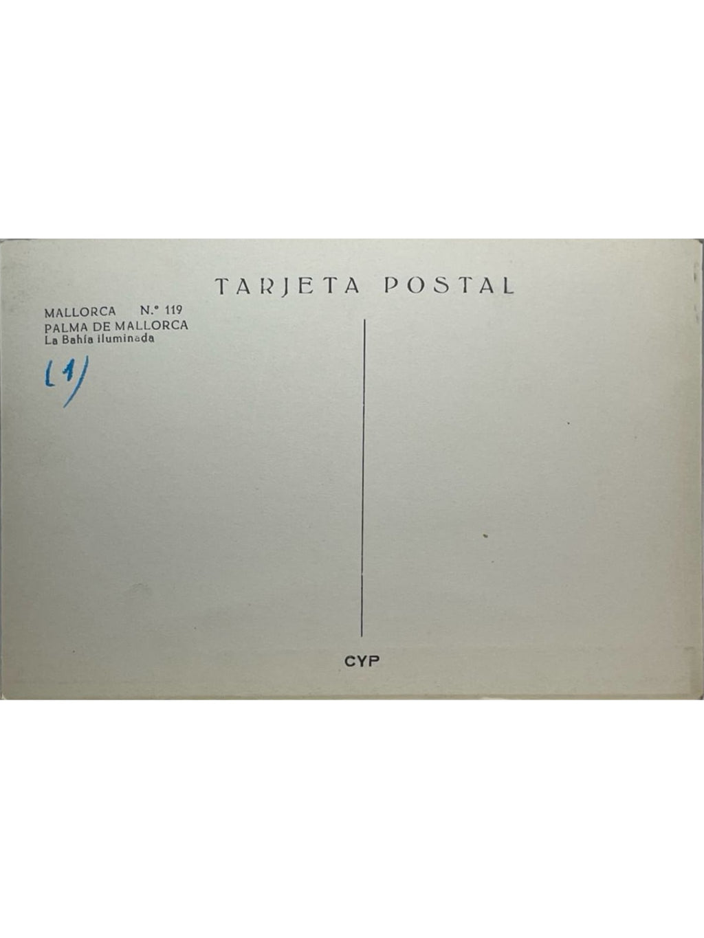 Verso de la carte postale