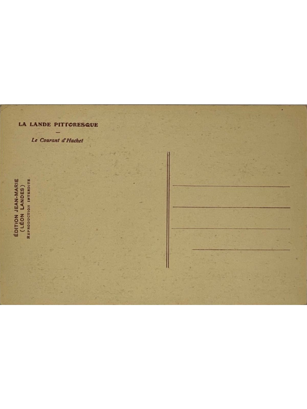 Verso de la carte postale