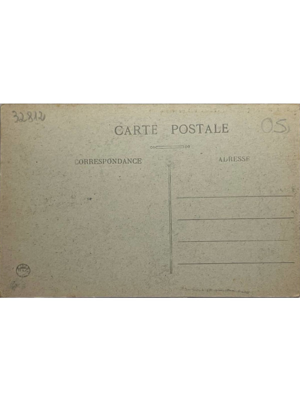 Verso de la carte postale