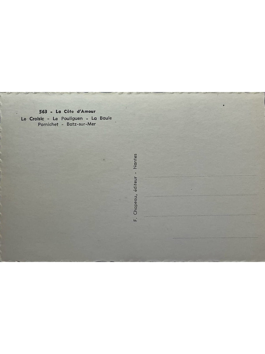 Verso de la carte postale