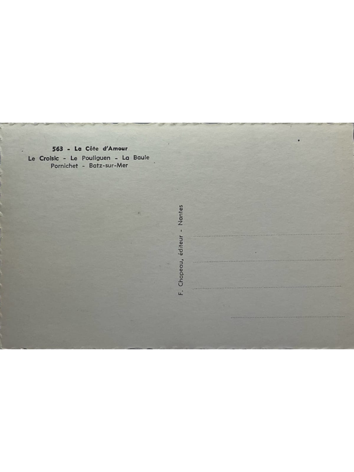 Verso de la carte postale