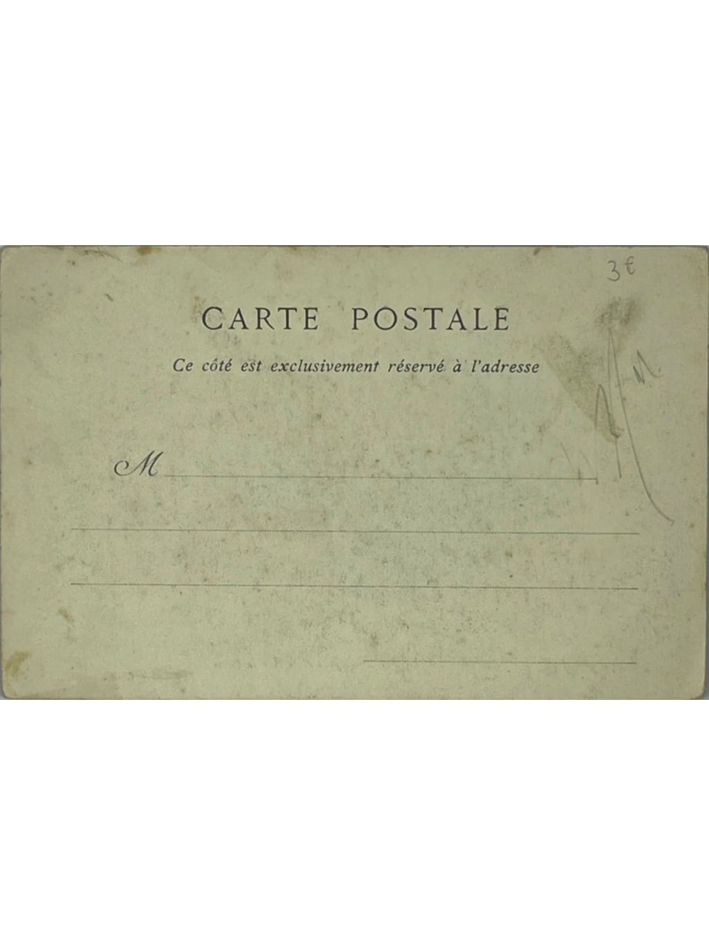 Verso de la carte postale