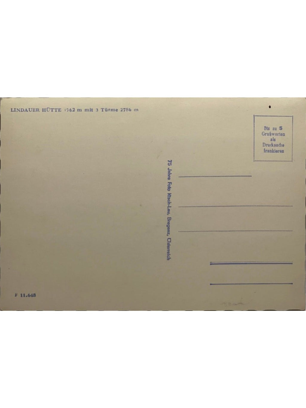 Verso de la carte postale