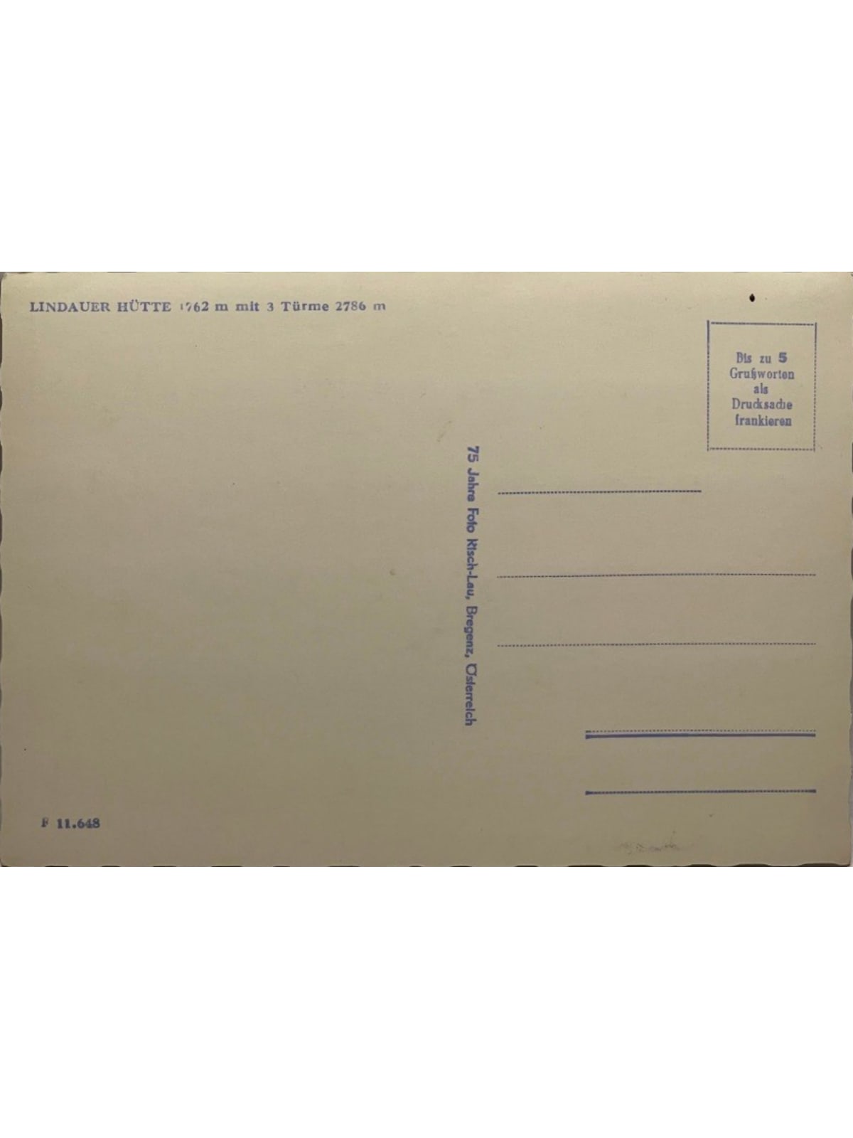 Verso de la carte postale