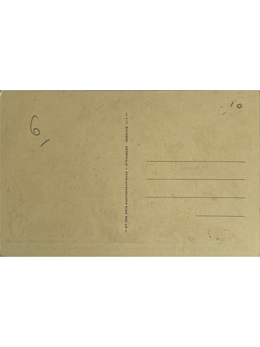 Verso de la carte postale