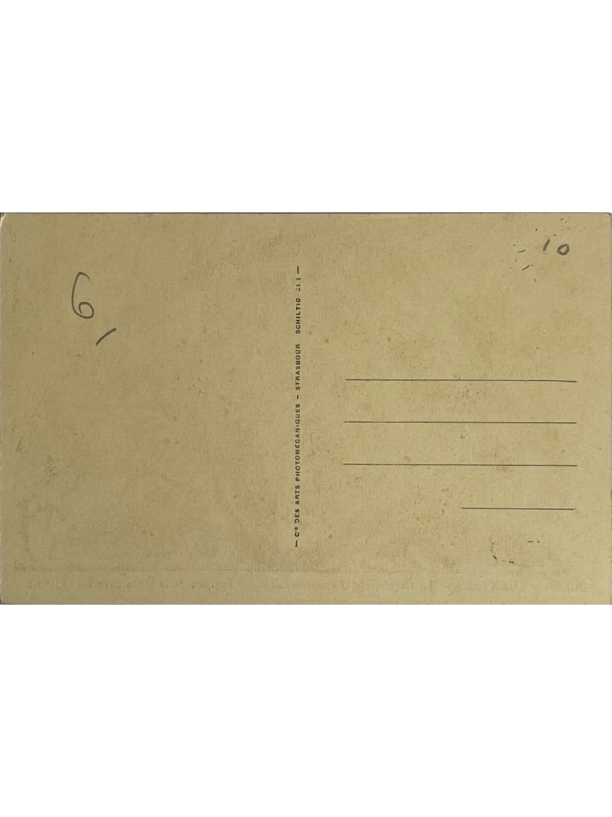 Verso de la carte postale