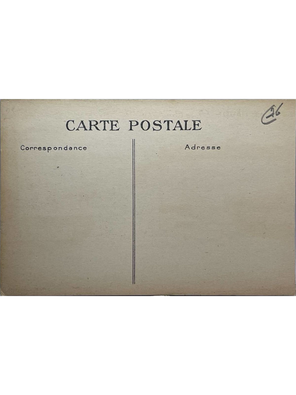 Verso de la carte postale