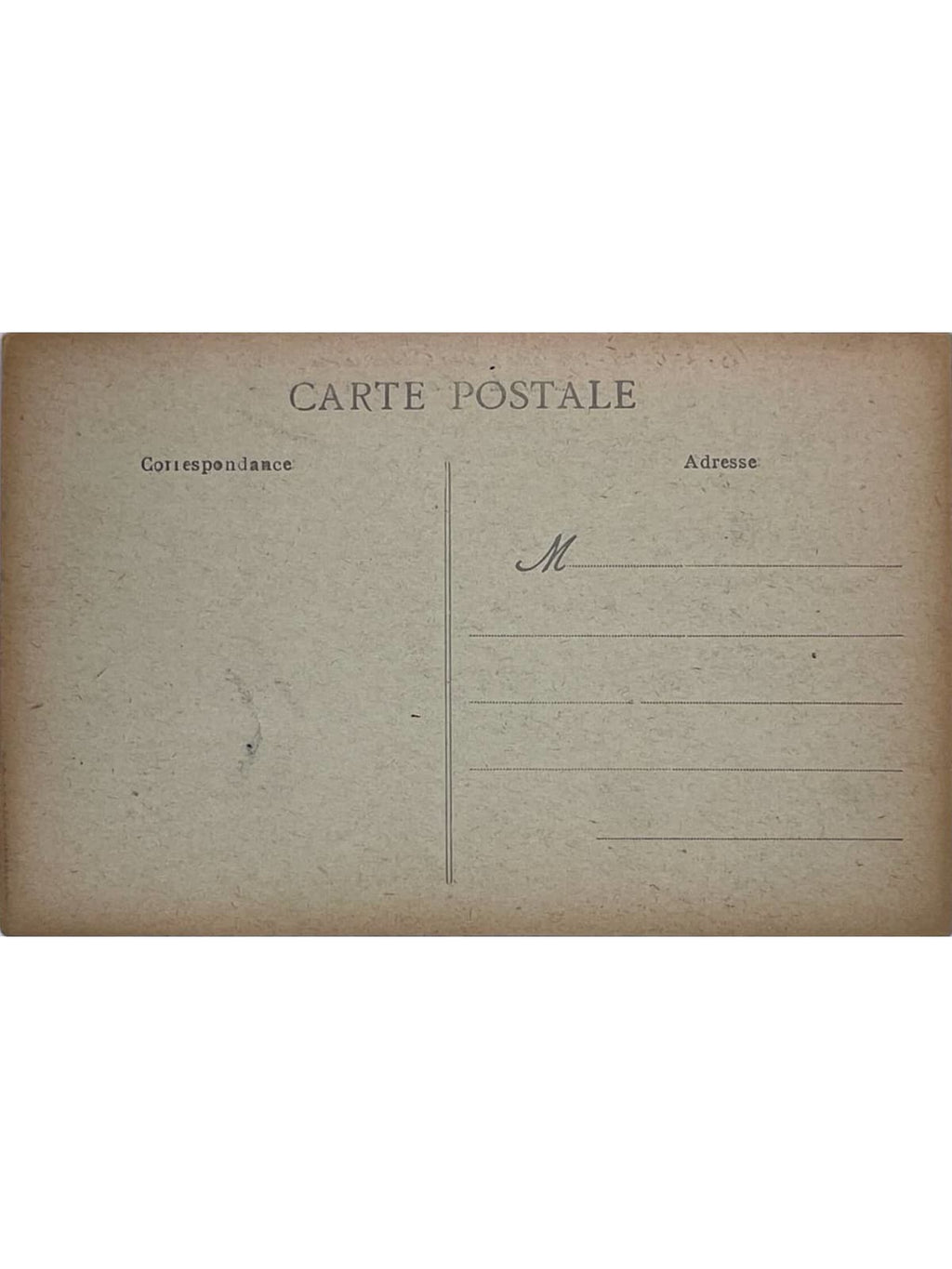 Verso de la carte postale