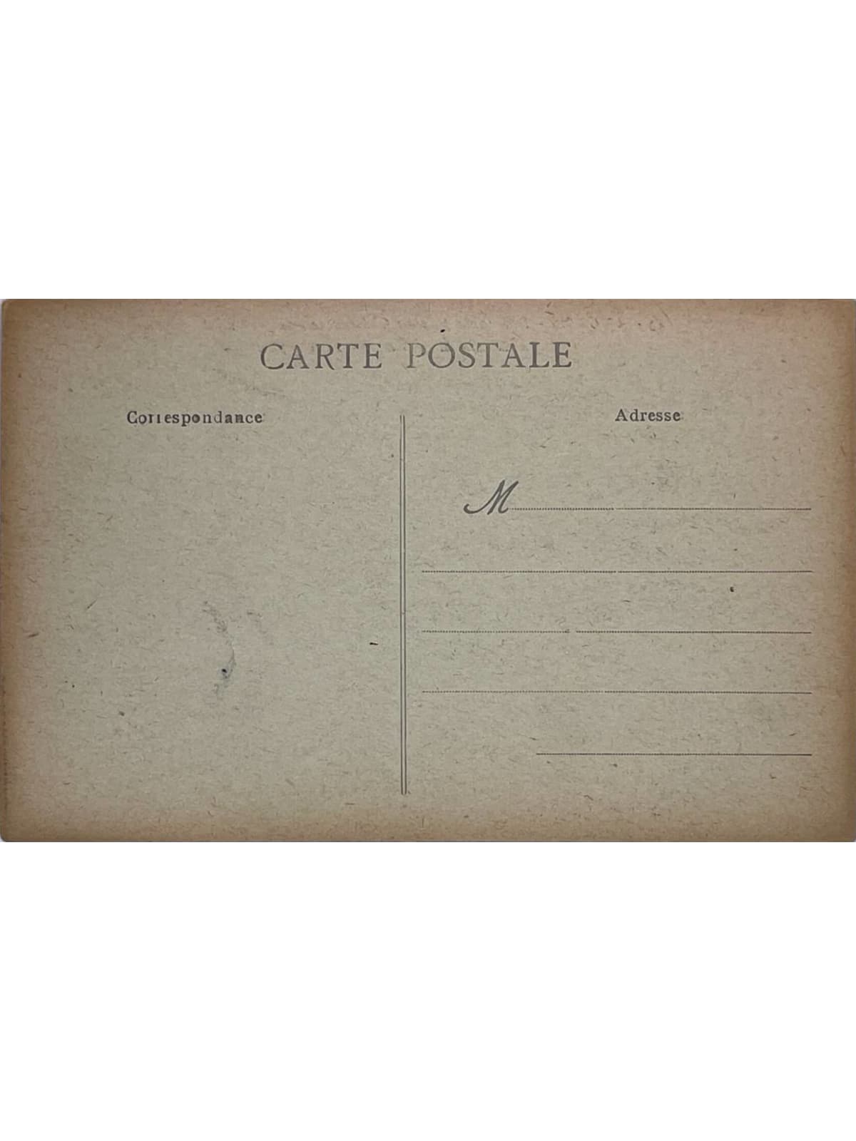 Verso de la carte postale