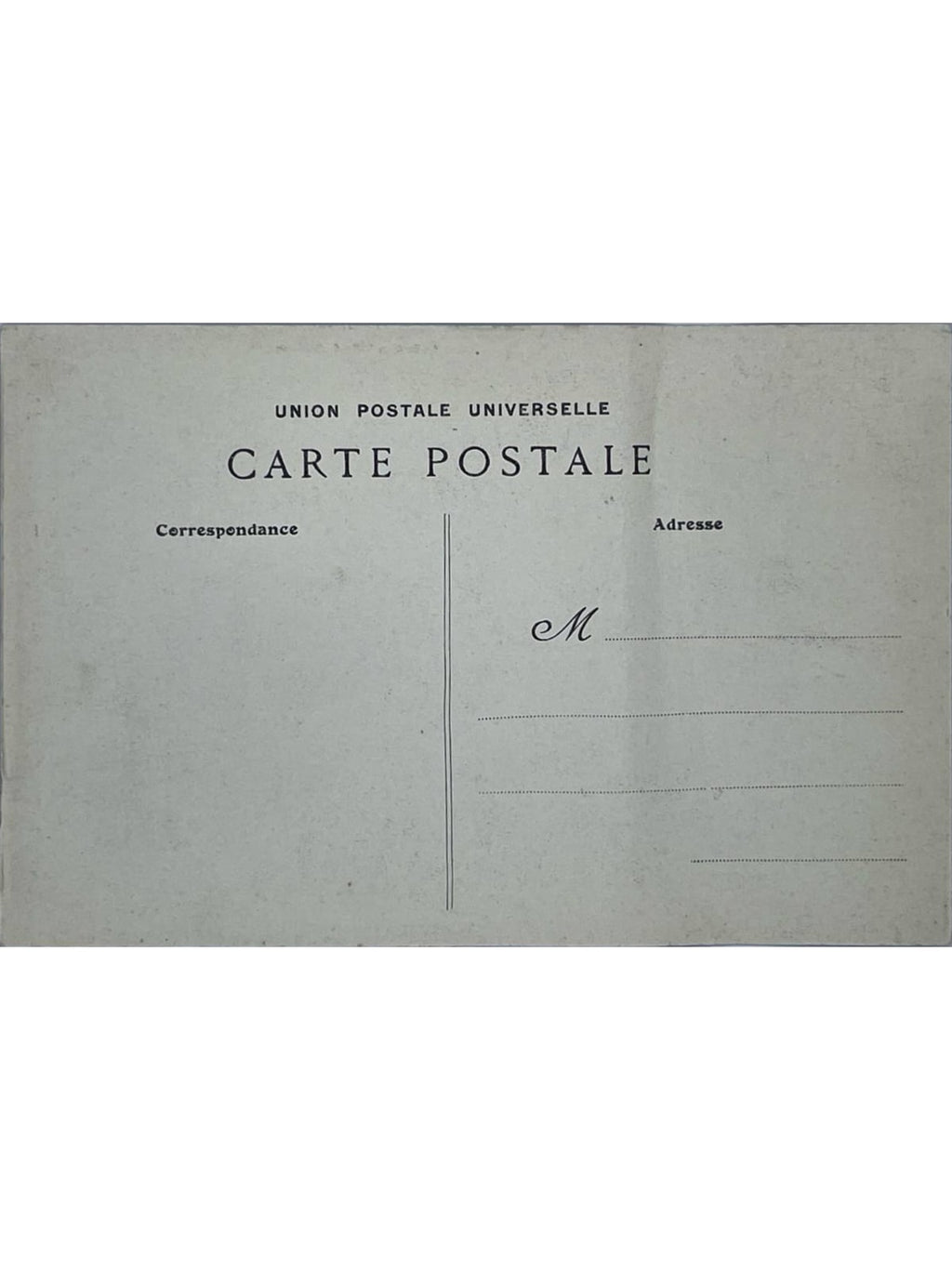 Verso de la carte postale