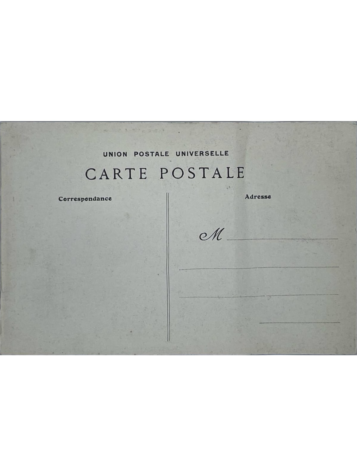 Verso de la carte postale