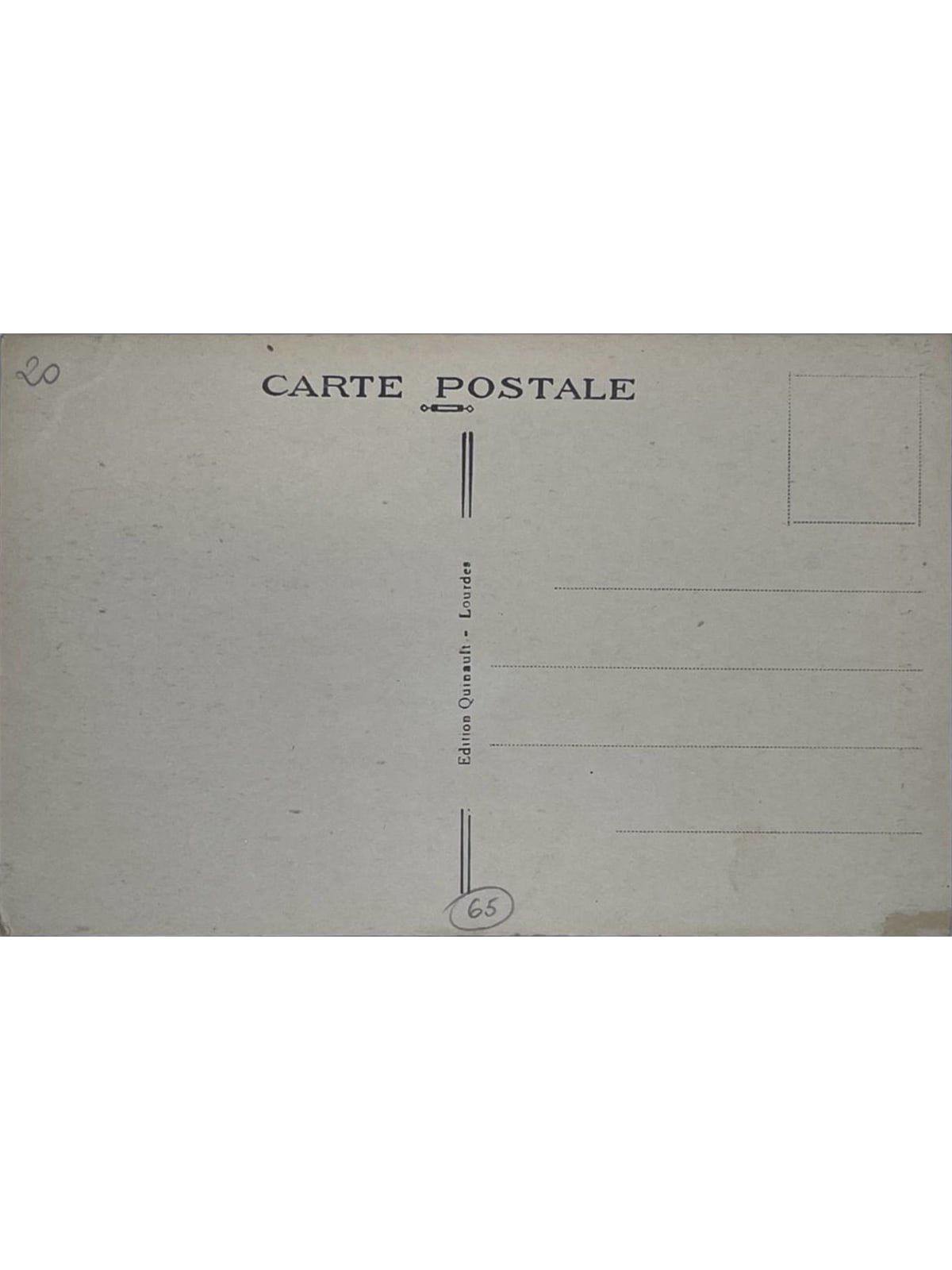 Verso de la carte postale