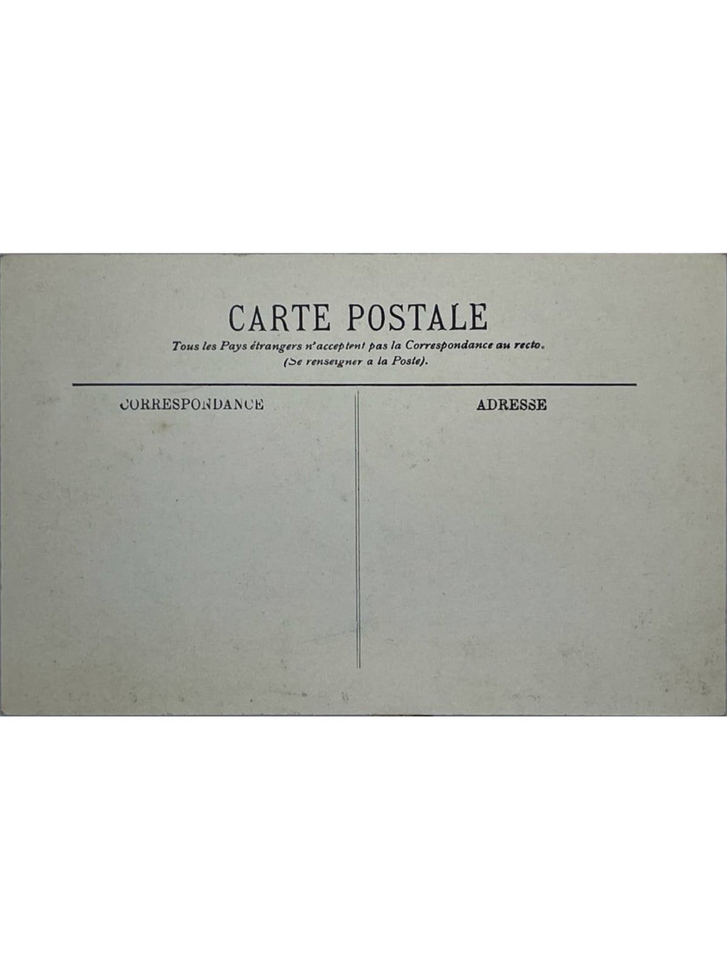 Verso de la carte postale