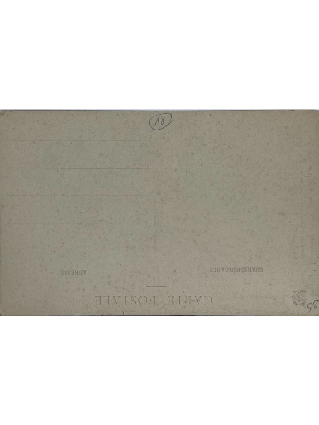 Verso de la carte postale