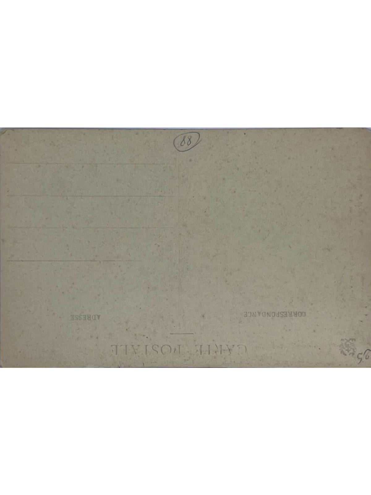Verso de la carte postale