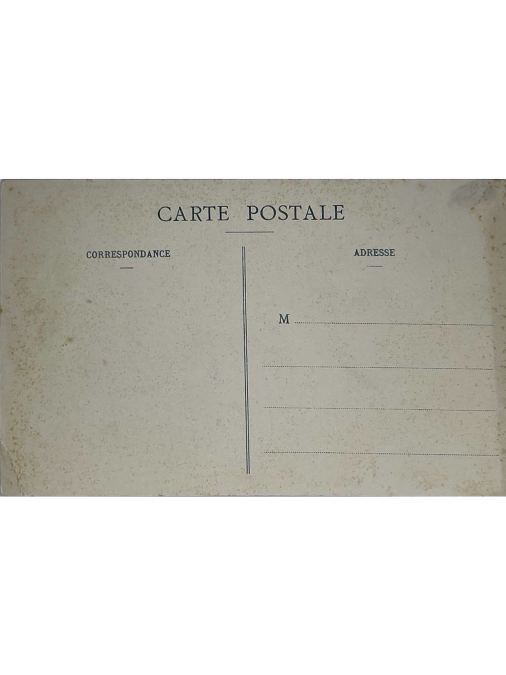 Verso de la carte postale