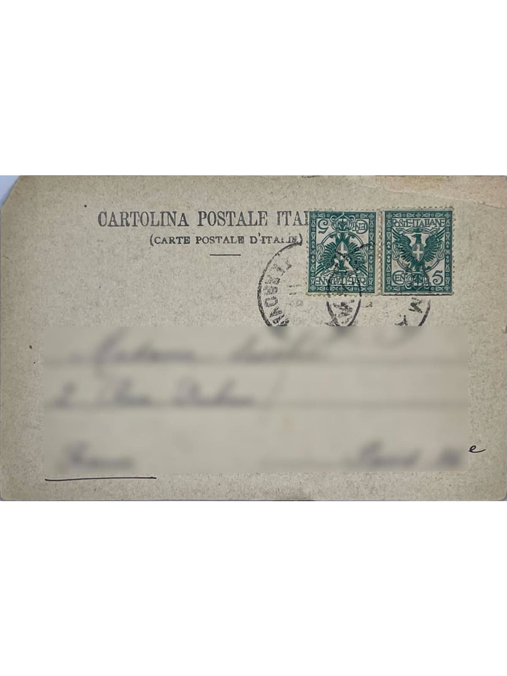 Verso de la carte postale