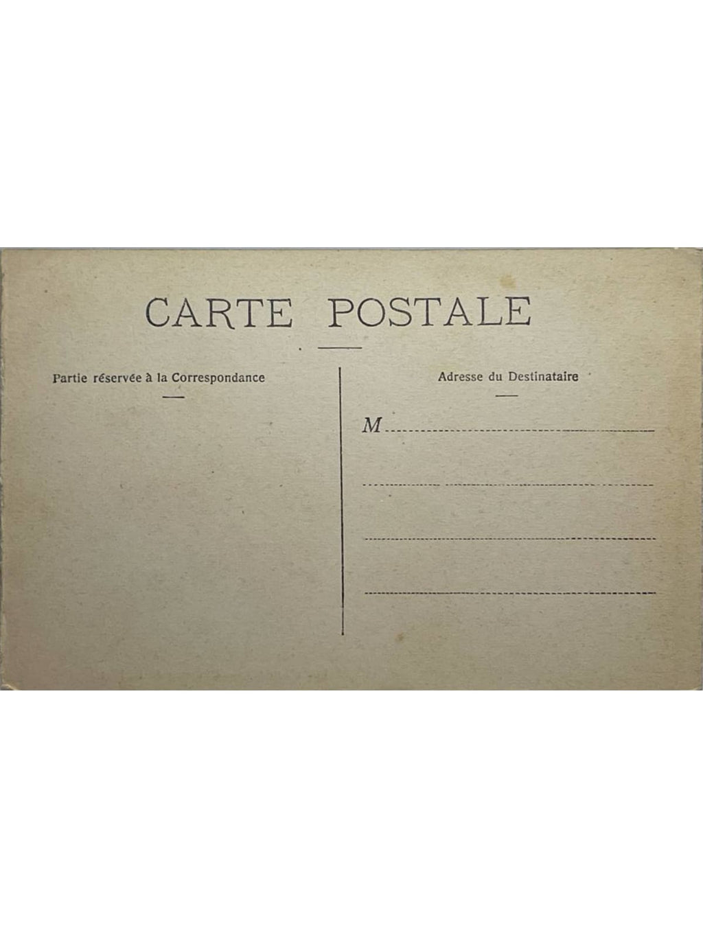 Verso de la carte postale