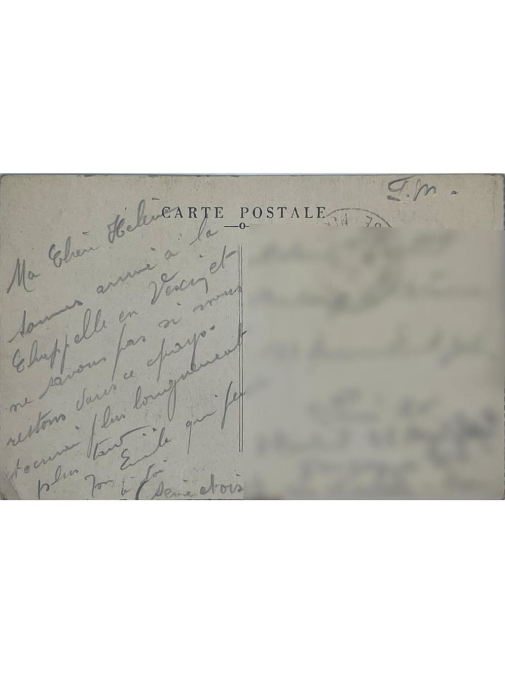 Verso de la carte postale
