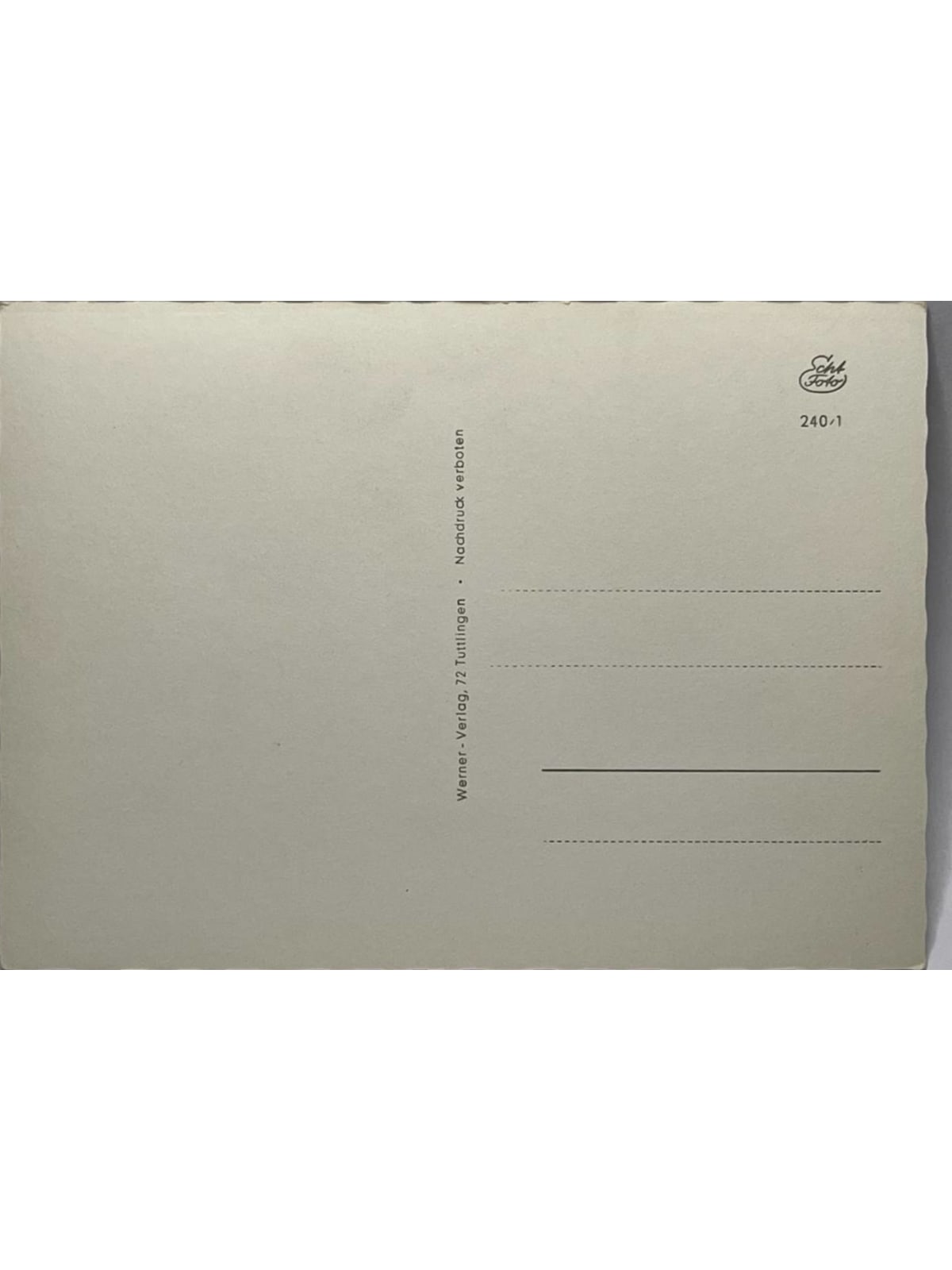 Verso de la carte postale