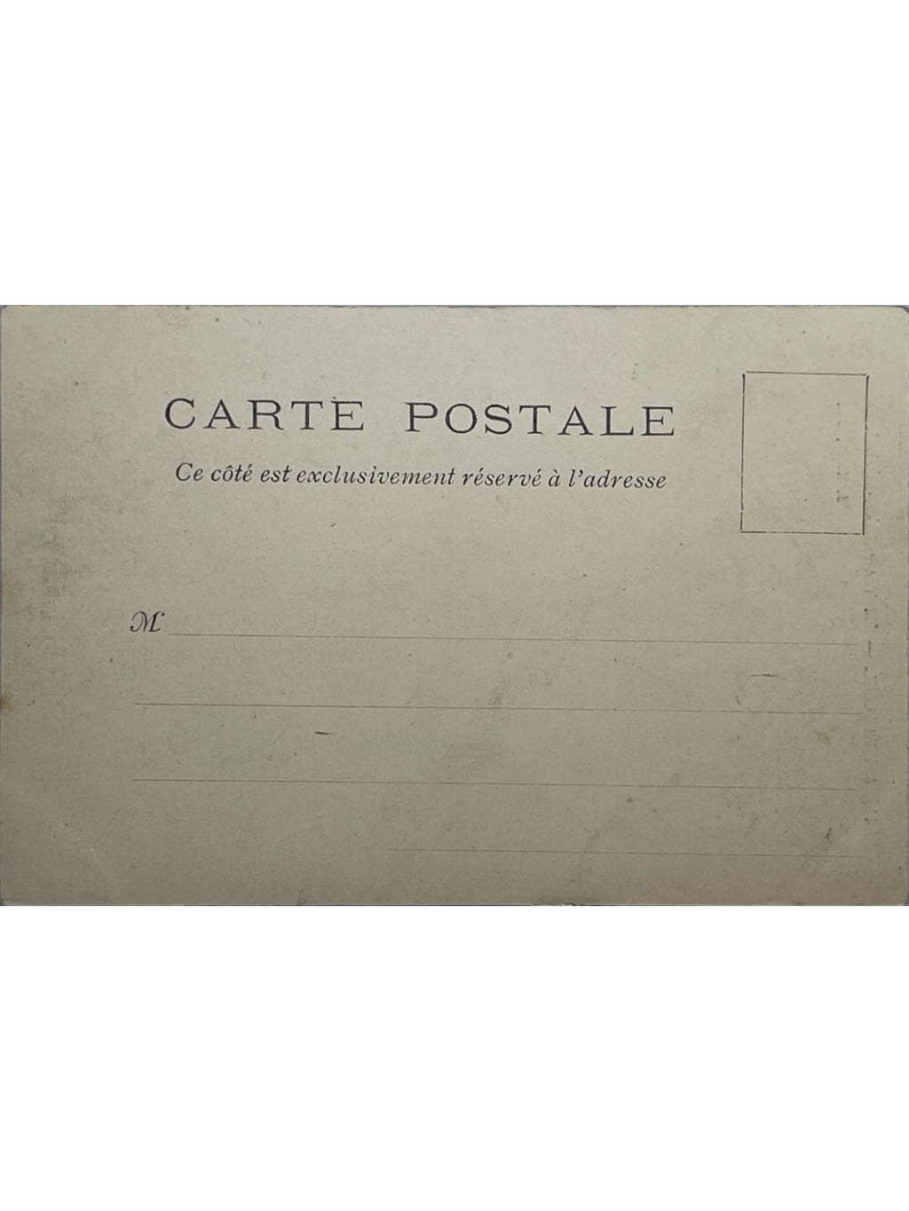 Verso de la carte postale