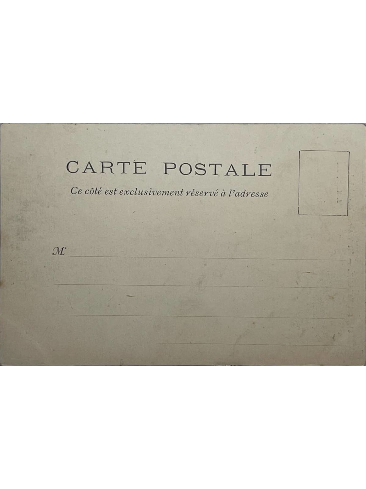 Verso de la carte postale