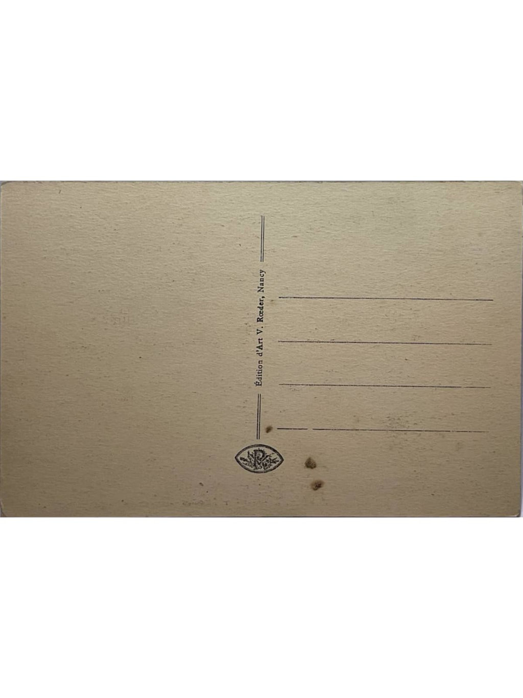Verso de la carte postale