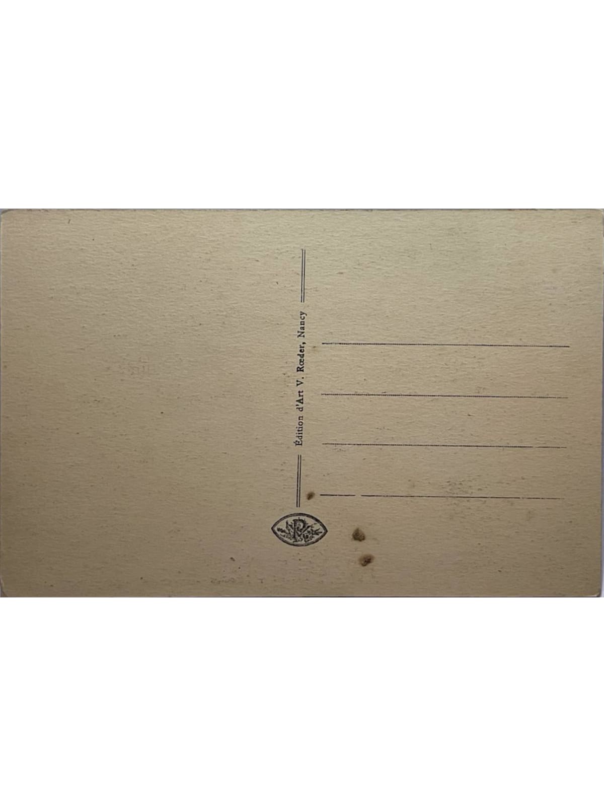 Verso de la carte postale