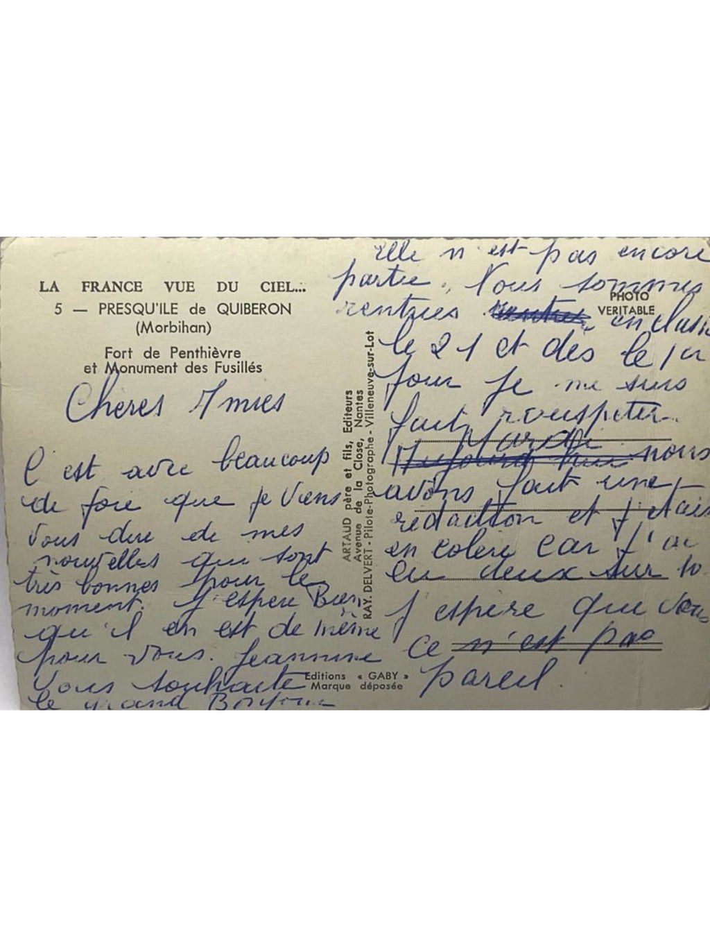 Verso de la carte postale