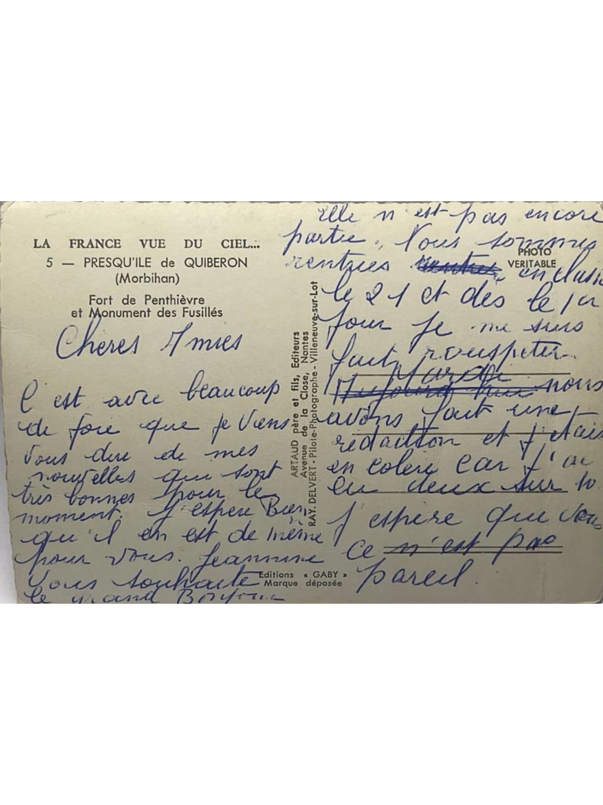 Verso de la carte postale