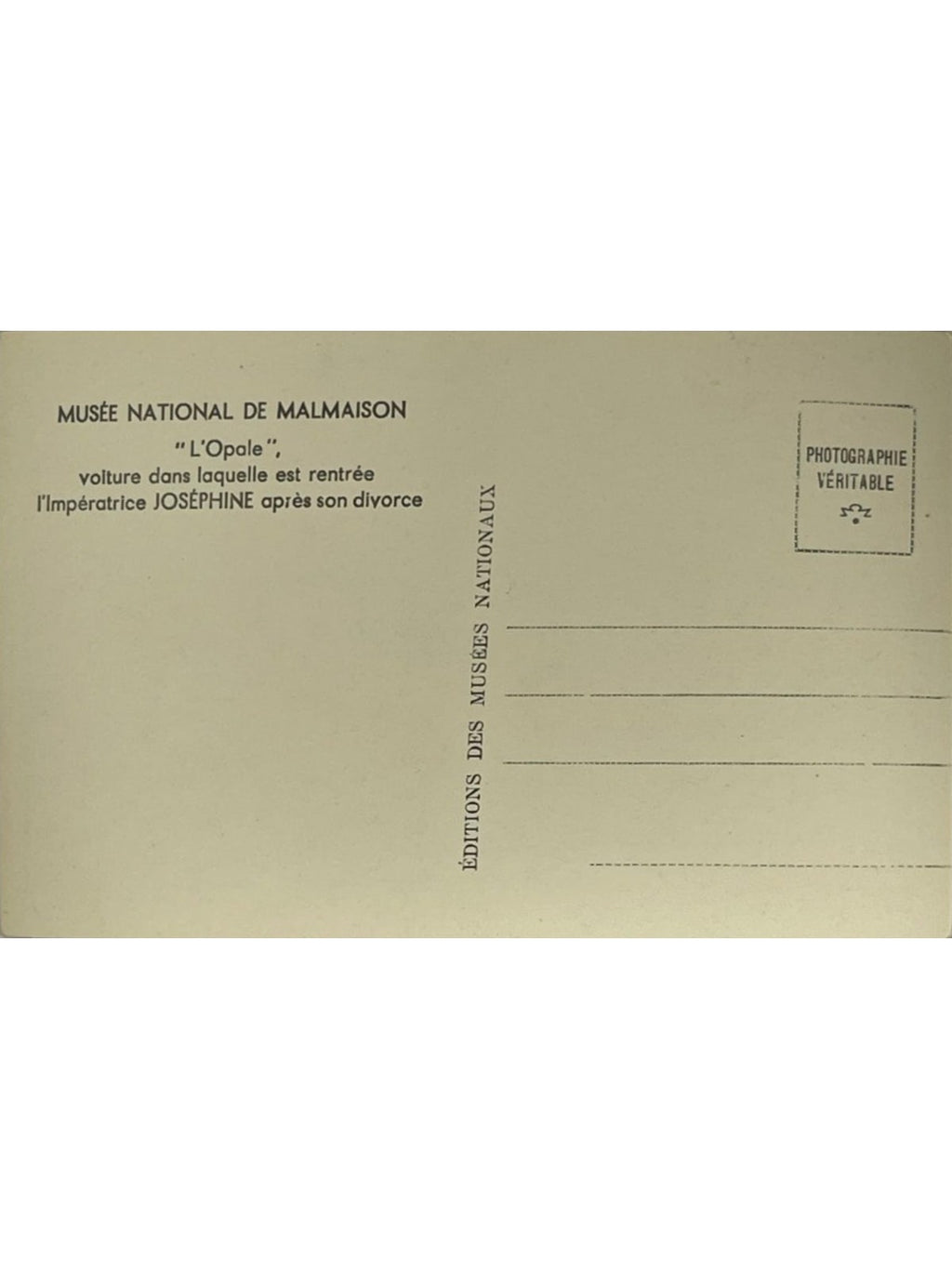 Verso de la carte postale