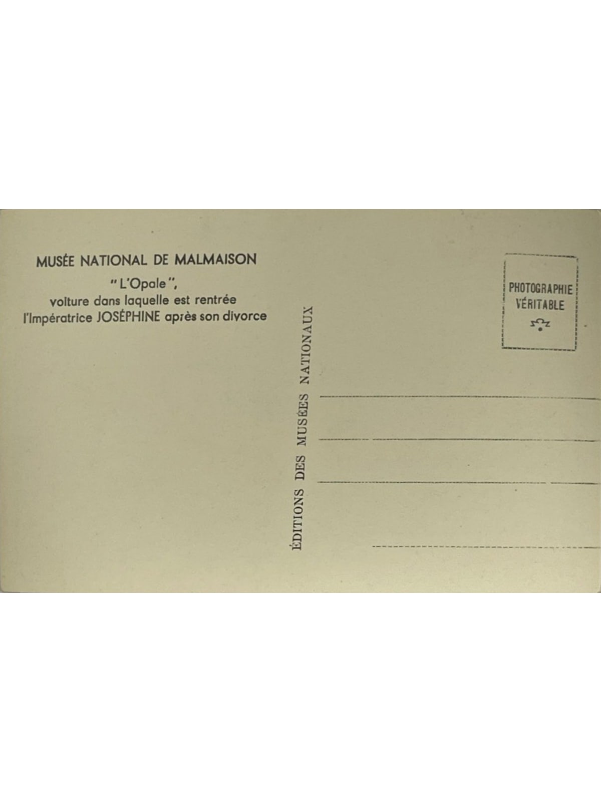 Verso de la carte postale