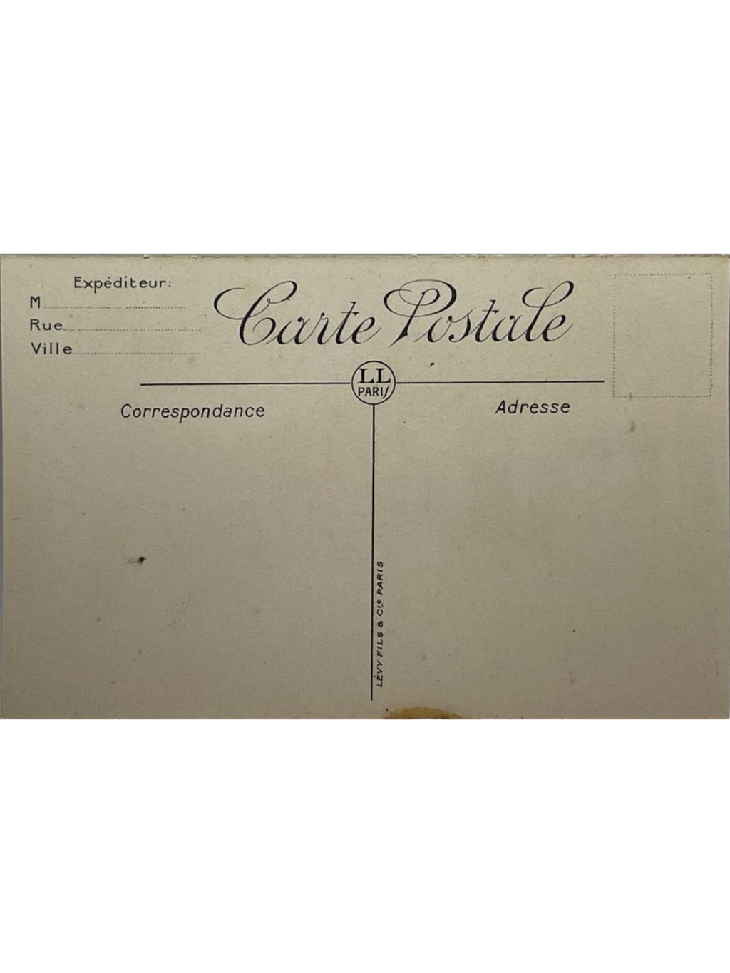 Verso de la carte postale