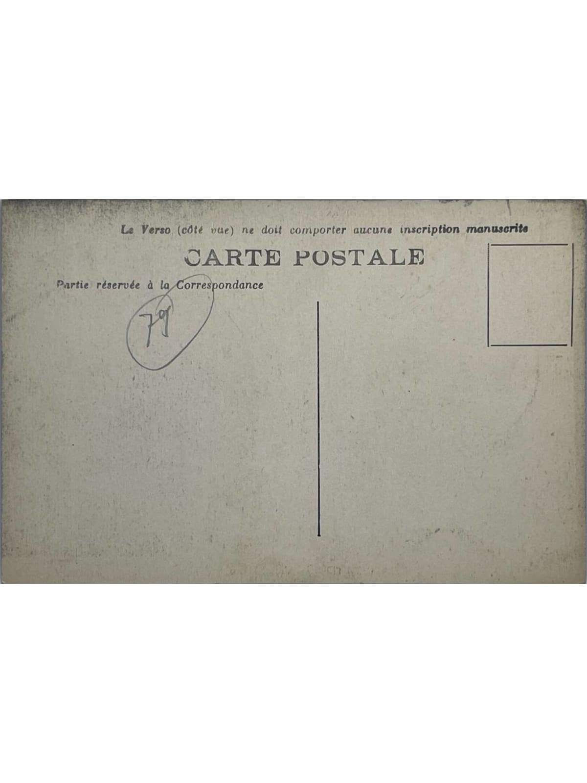 Verso de la carte postale