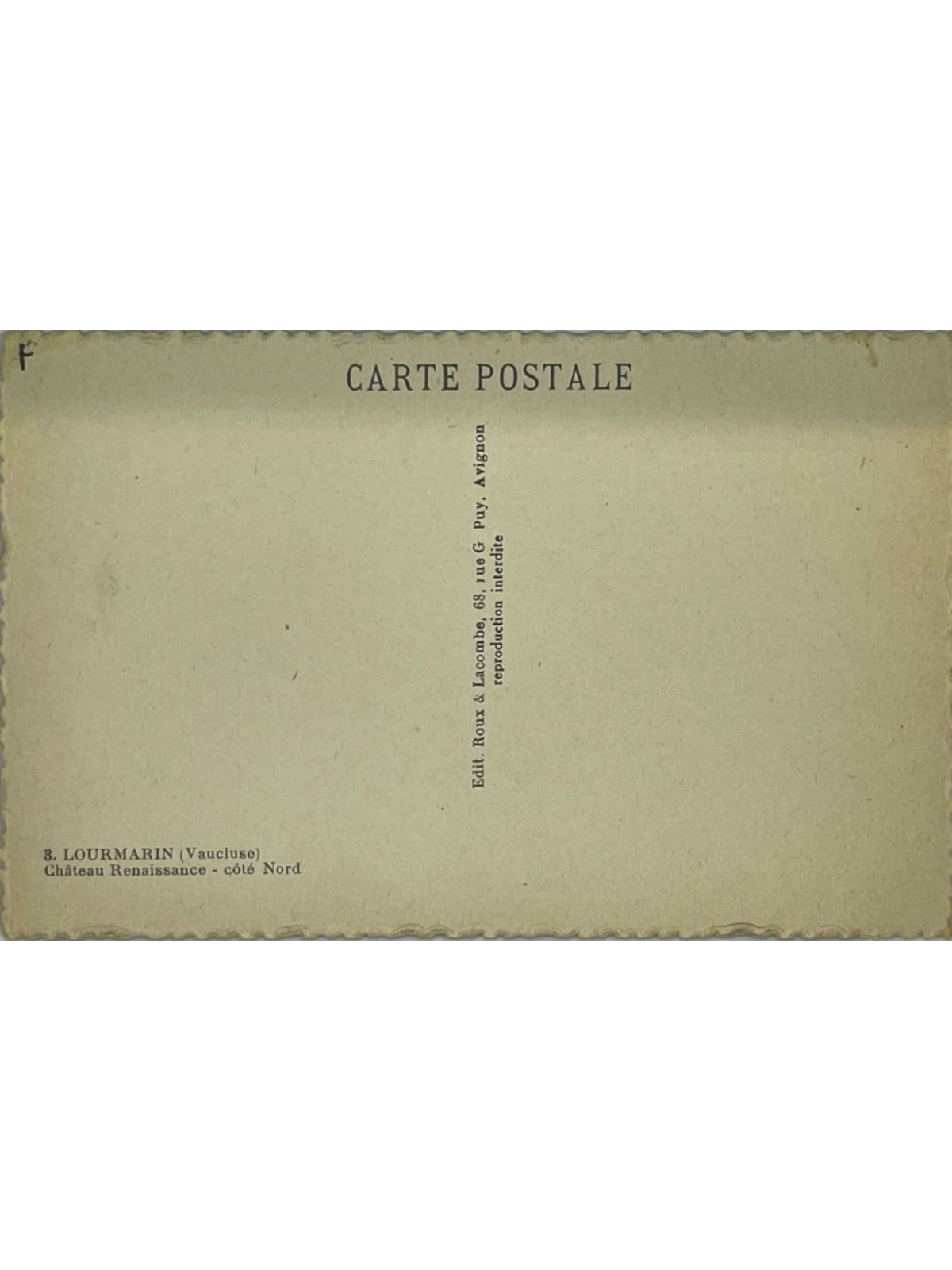 Verso de la carte postale
