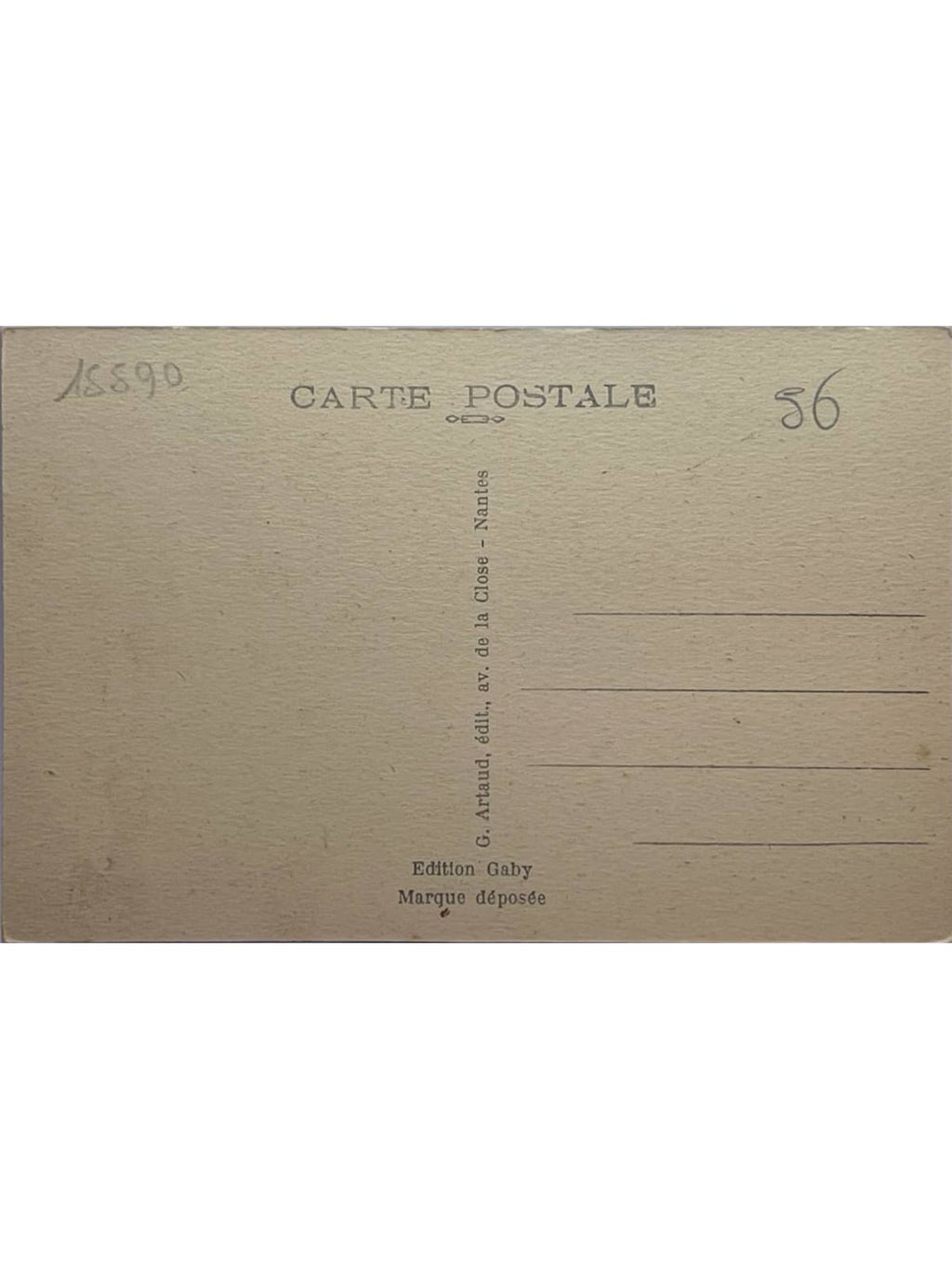 Verso de la carte postale