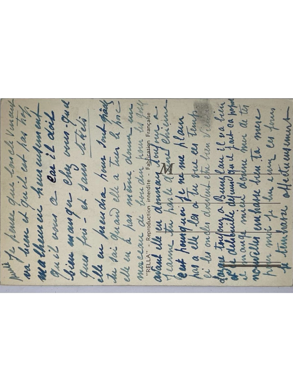 Verso de la carte postale