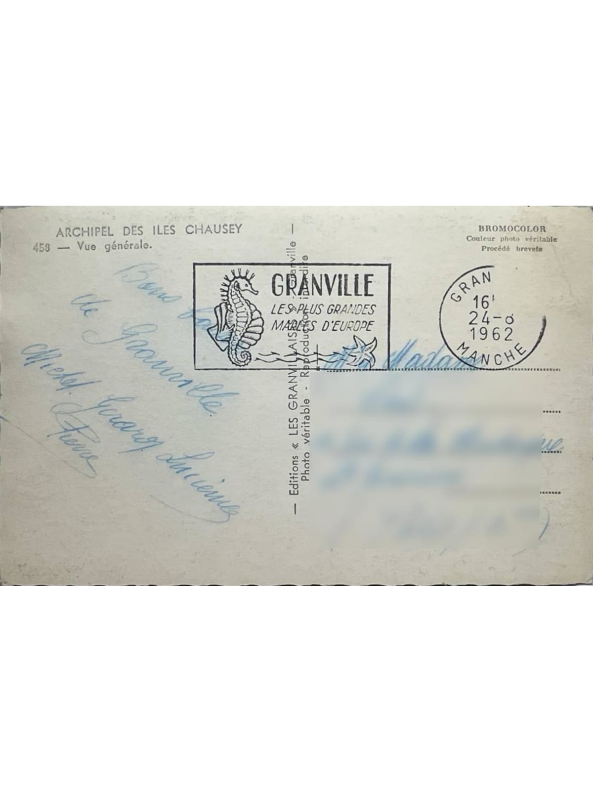 Verso de la carte postale