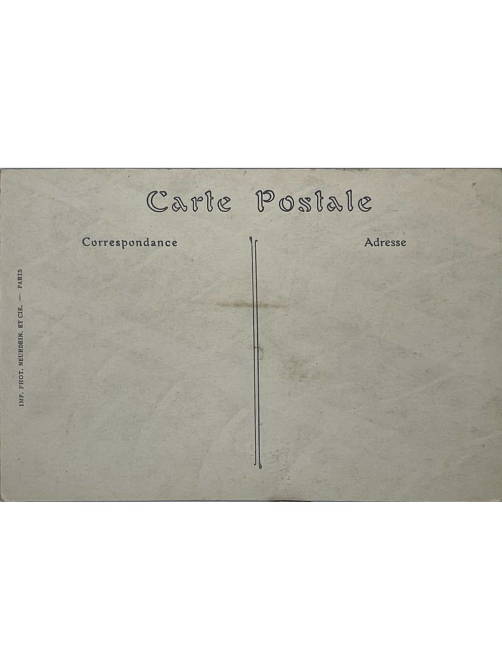 Verso de la carte postale