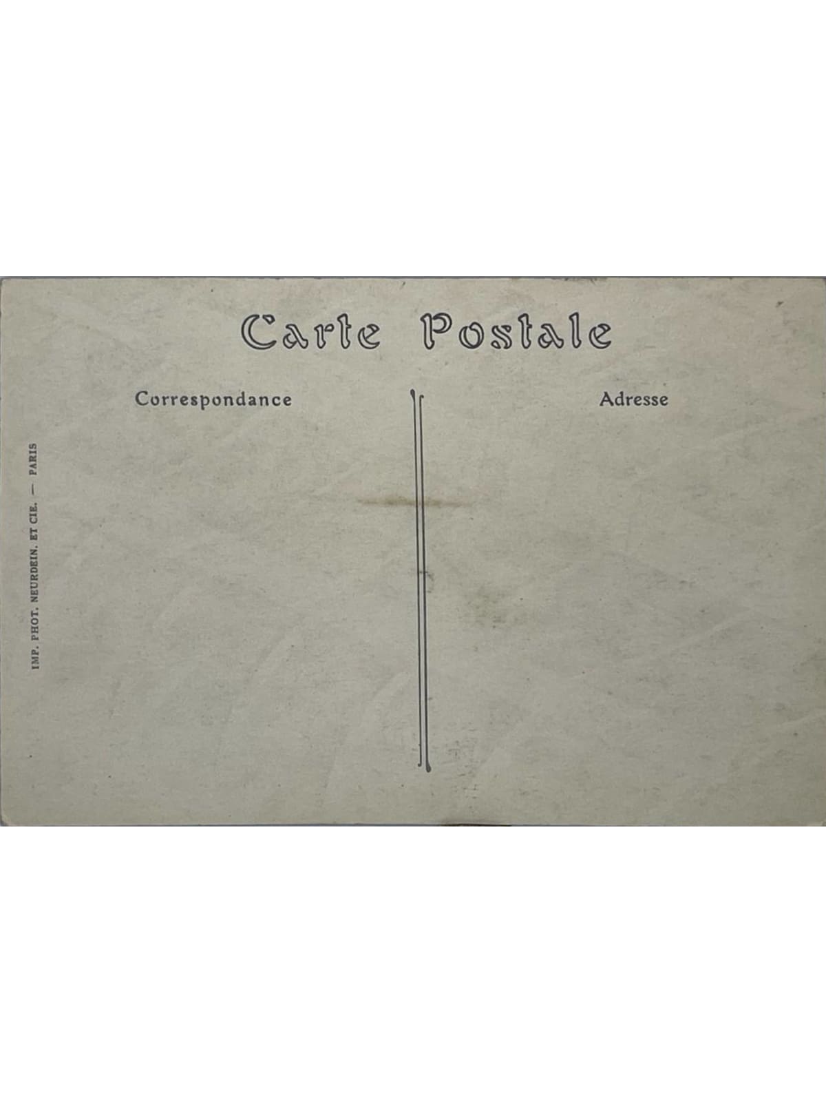 Verso de la carte postale