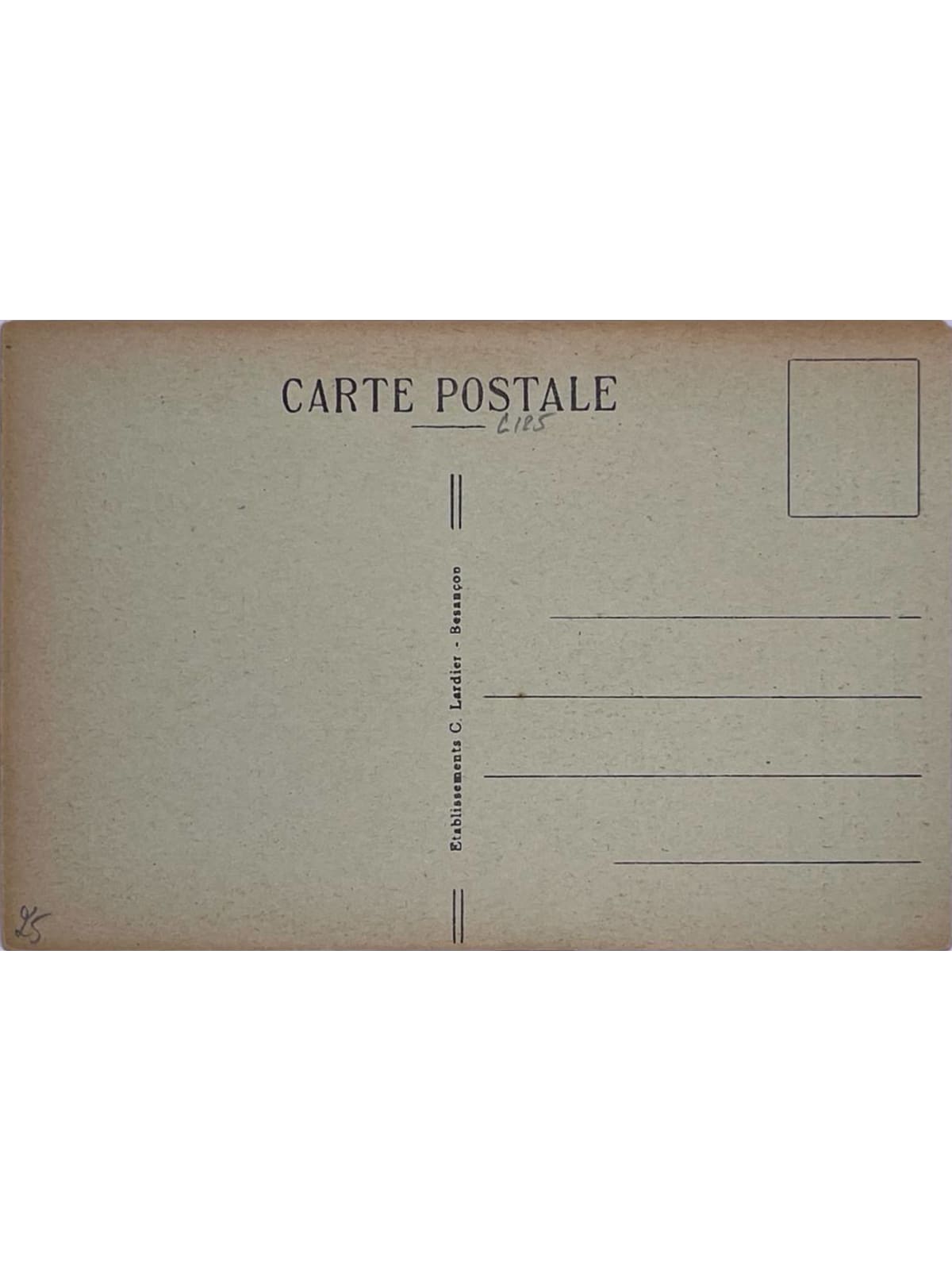Verso de la carte postale
