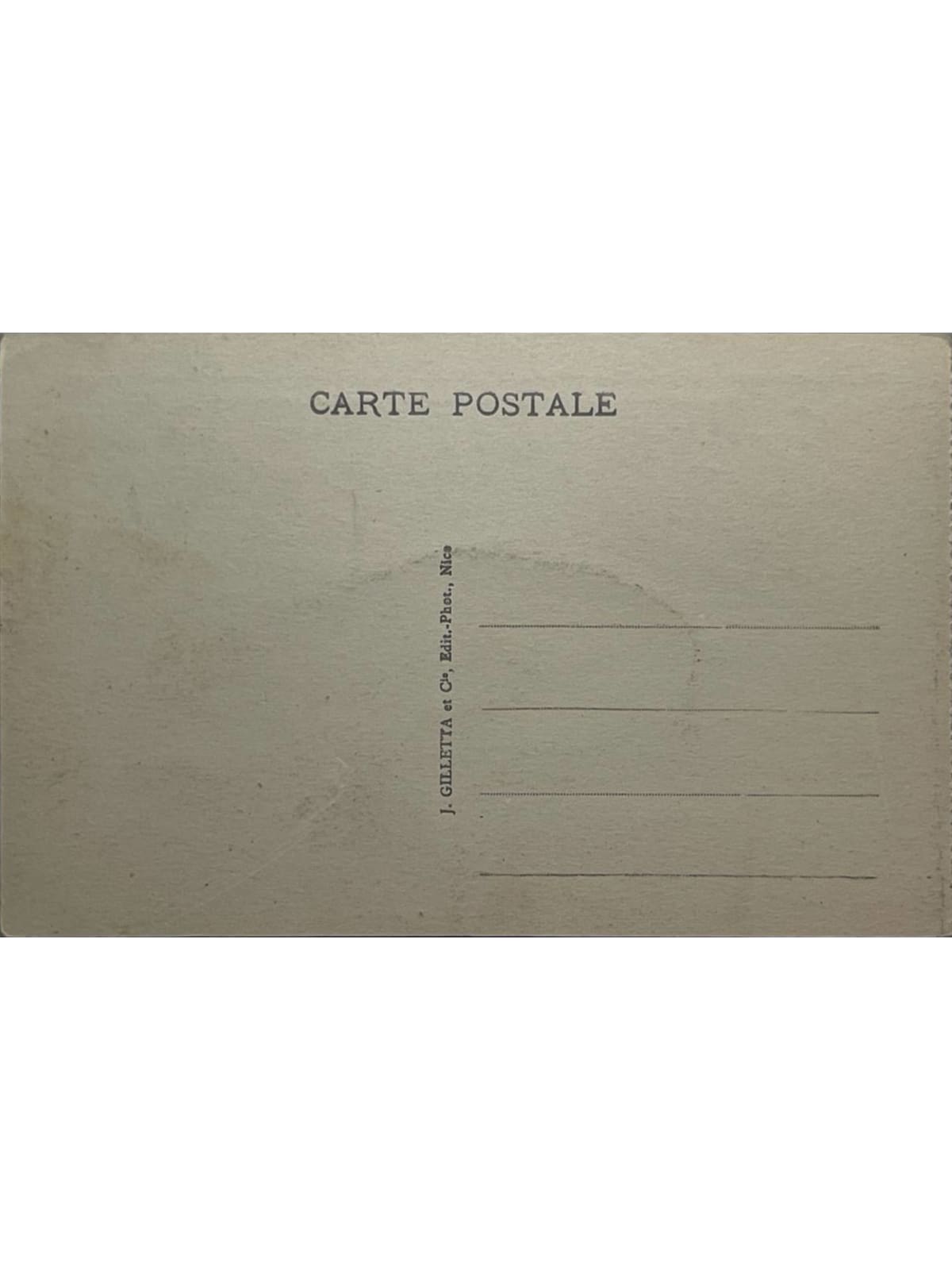Verso de la carte postale