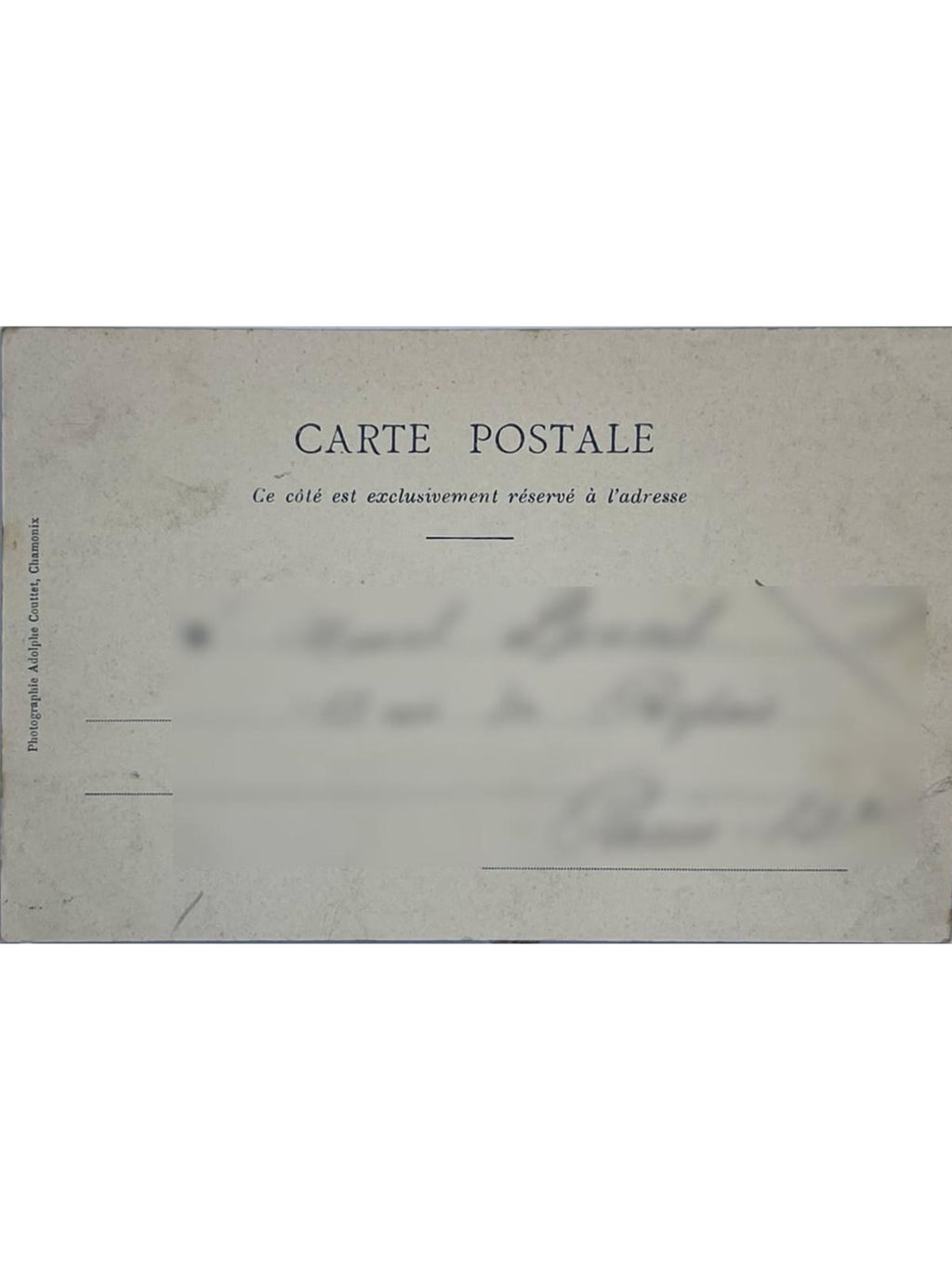 Verso de la carte postale