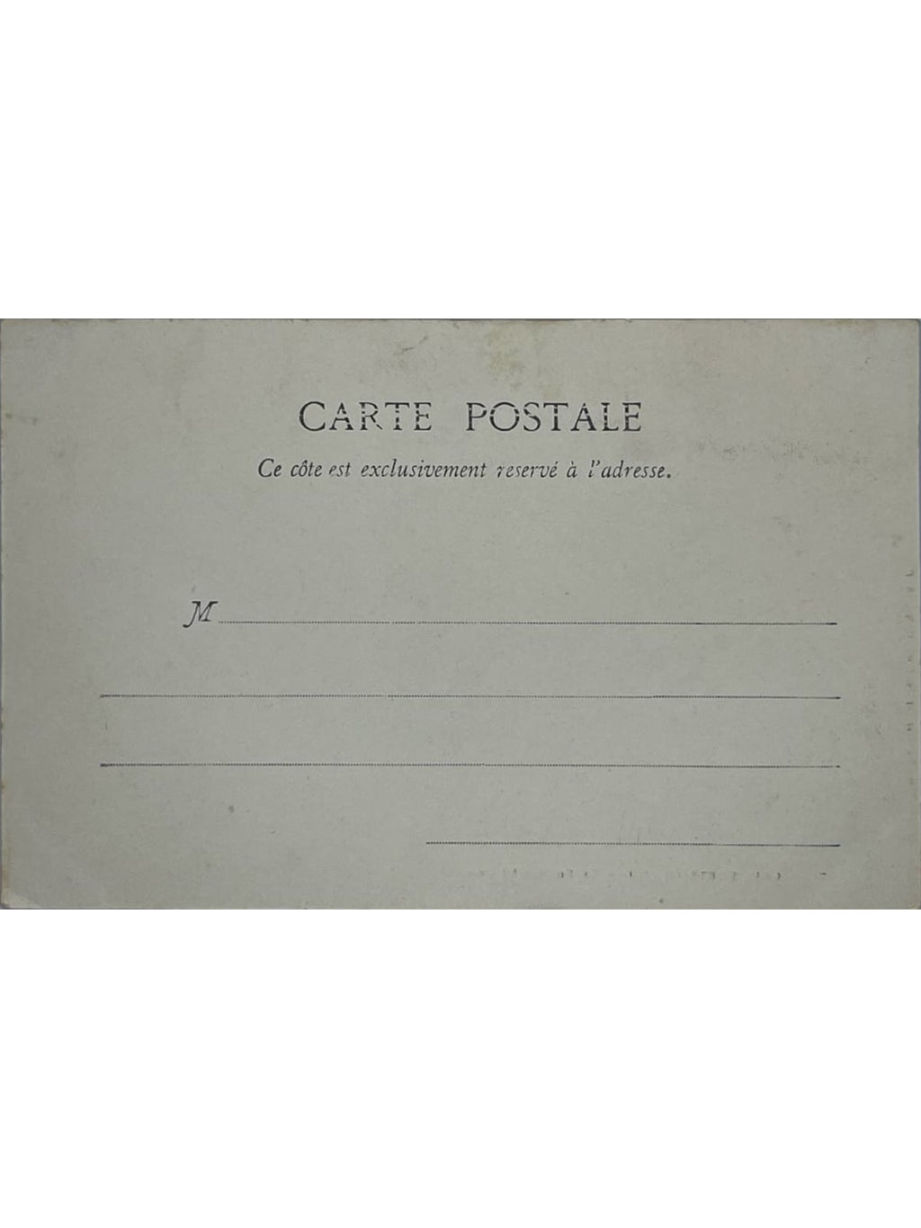 Verso de la carte postale
