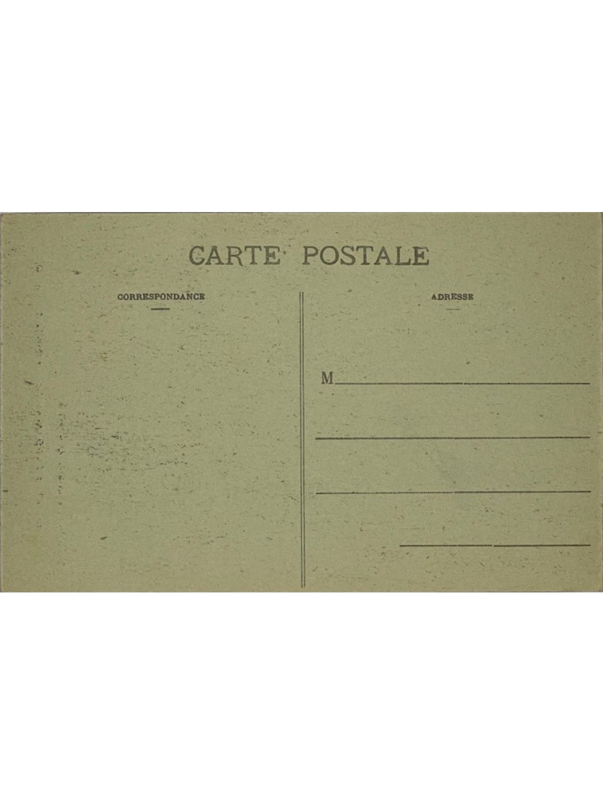 Verso de la carte postale