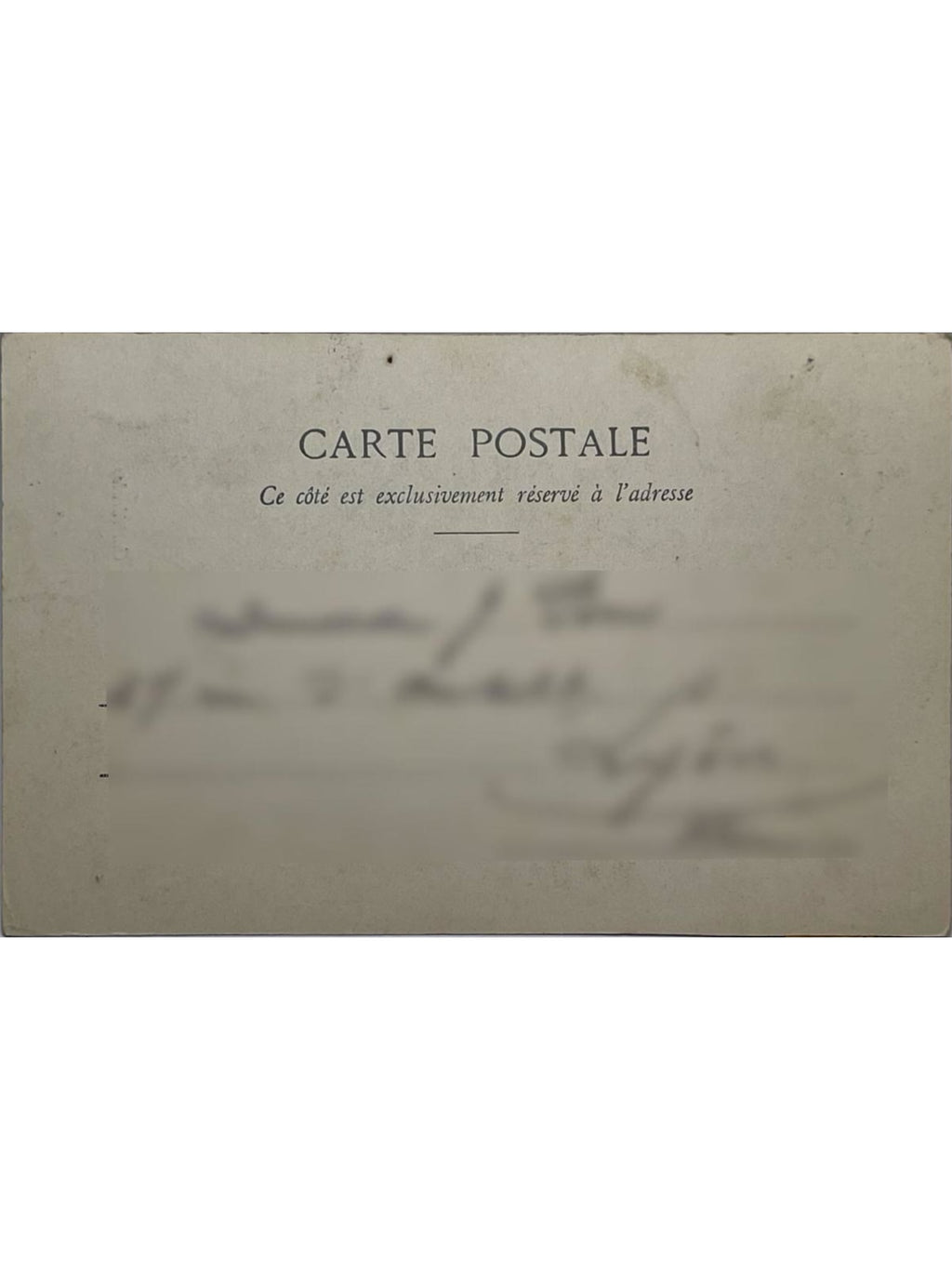 Verso de la carte postale